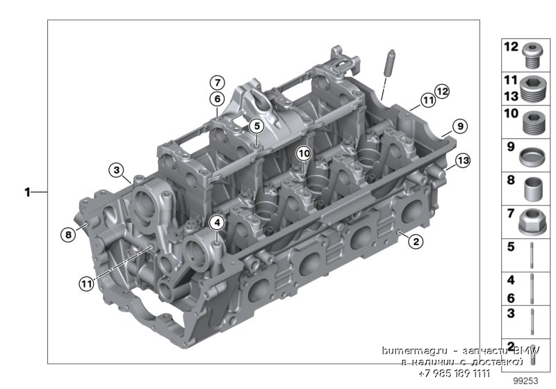 Расположение цилиндров bmw n62