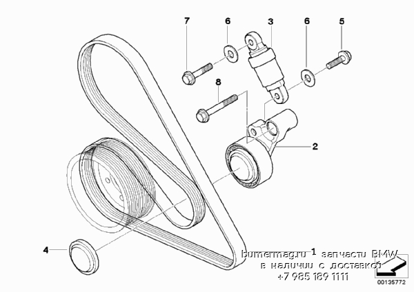 Схема установки ремня генератора бмв е39
