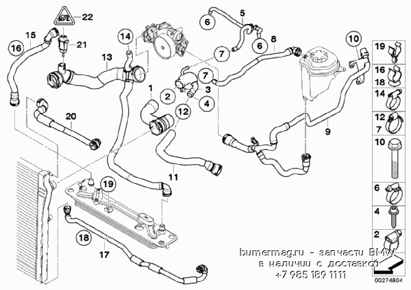 Система охлаждения бмв х3 е83 схема